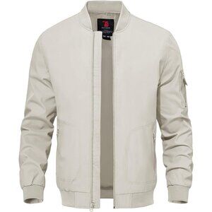 Men's Stylish Casual Lightweight A1-Silver Golf Varsity Bomber Jackets Zip Up